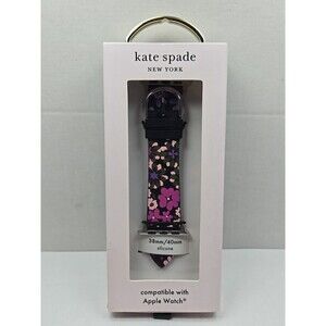 Kate Spade New York Black Pink Floral Silicone Apple Watch Band 38mm 40mm